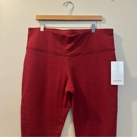 Athleta Altitude Tights Polartec Power Stretch Burgundy Fleece Leggings Size 1X - Picture 5 of 14